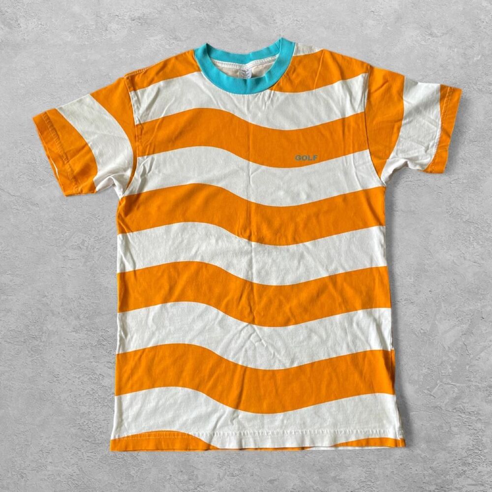 Golf Wang Tyler The Creator Striped Tee M Orange Streetwear Hypebeast
